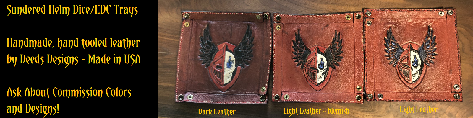 Dark Leather Dice Tray 